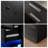 Black Nightstand With RFID Lock Cabinet & Wireless Charging Station, Bedside Table With LED Lights & Human Body Senor, End Side Table With Hidden Compartment For Bedroom