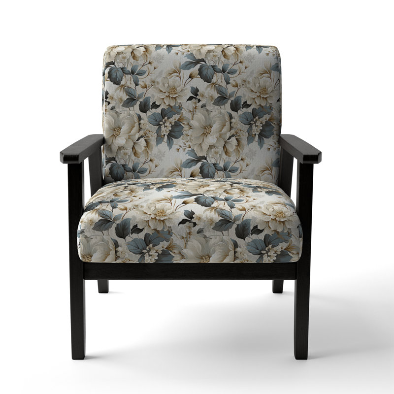Chaise d'appoint florale Cobalt, Motif victorien splendeur urbaine III
