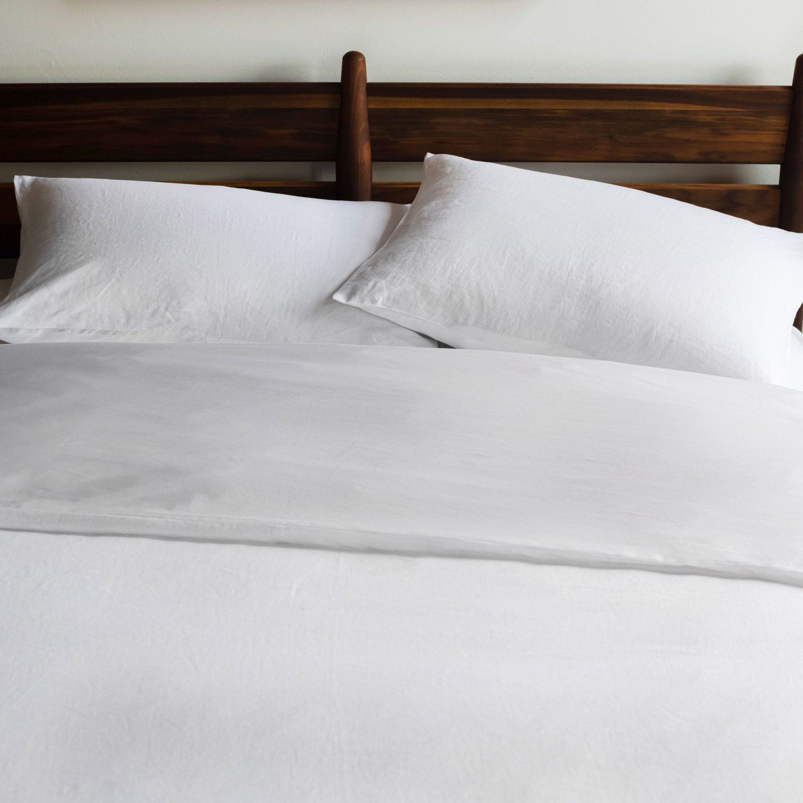 French Linen And Cotton Duvet Cover & Sham Set, White, King Duvet Cover + 2 King Pillow Shams