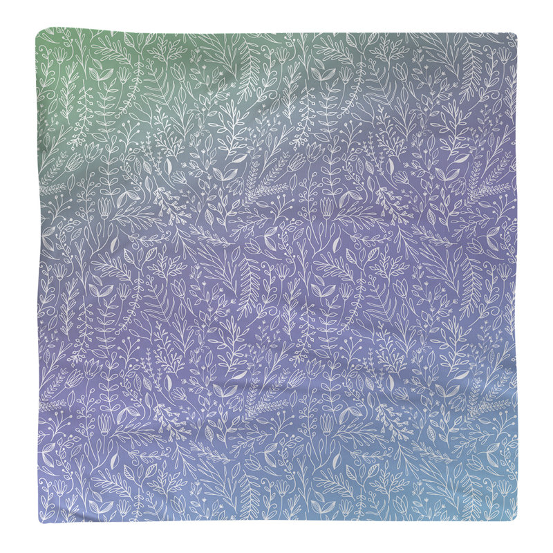 Serviette en coton Ditsy, H 0,1 po x l 22 po x P 22 po, Vert / Indigo, Sergé de coton