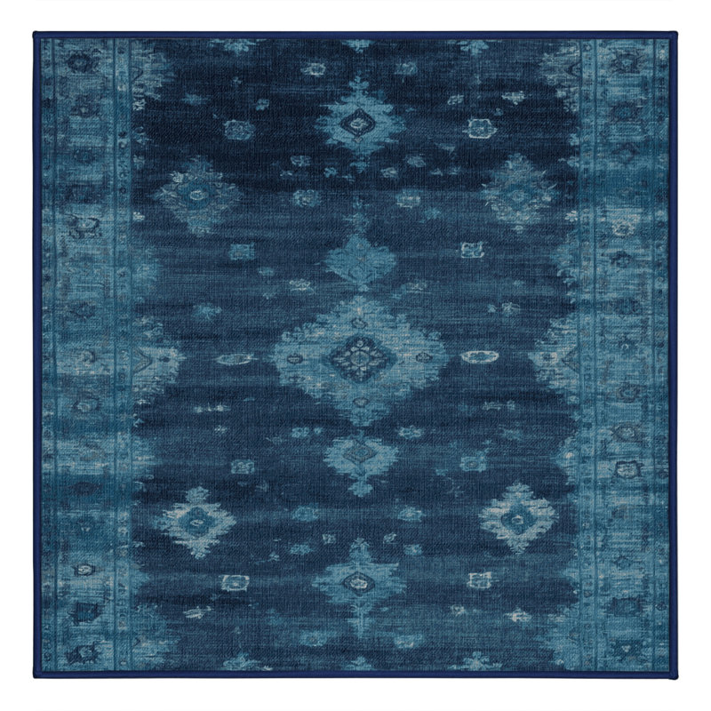 Tapis gris lavable à la machine, Carré 6 pi