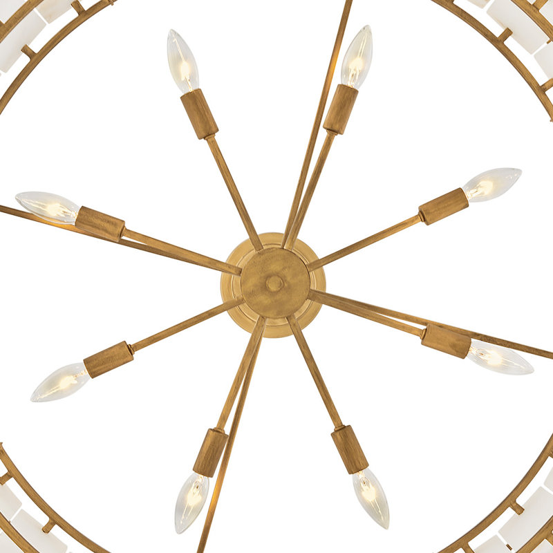 Simone 8 - Light Steel Dimmable Drum Chandelier