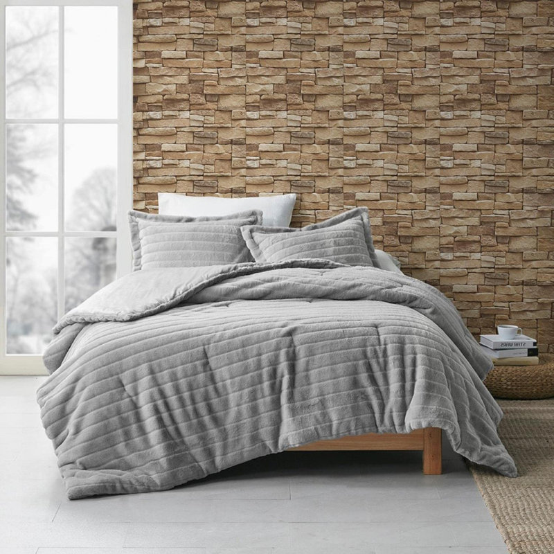 Faux Fur Comforter Set