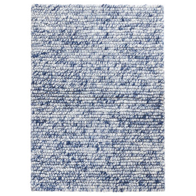 Niels Navy Handwoven Wool/Viscose Rug