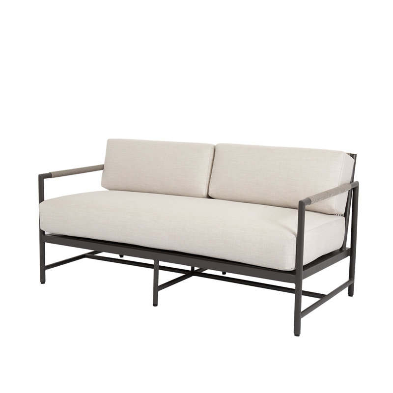 Pietra Outdoor 2 - Seat Loveseat, Echo Ash Sunbrella®