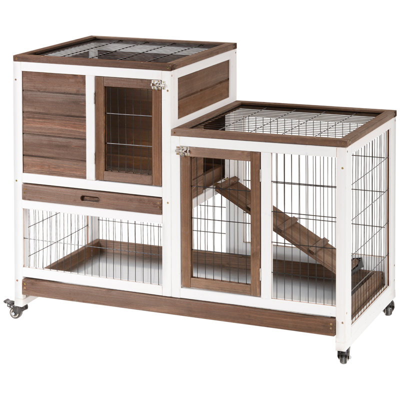 Cage pour petit animal avec rampe Zosia, Brun