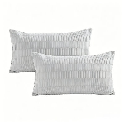 Pleated Velvet Lumbar Pillow Covers