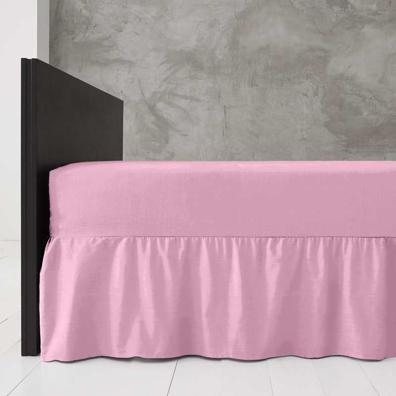Premium Cotton Blend Plain Dyed Valance Sheet | Soft Durable and Breathable Luxury Bed Sheet for Ultimate Comfort, Pink