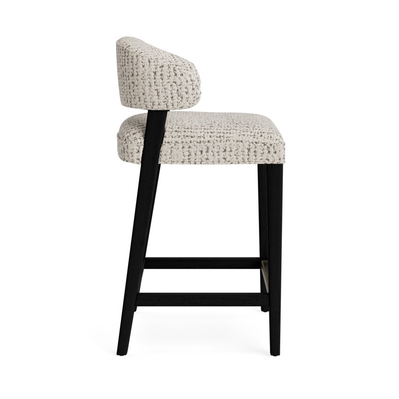 Keane Bar Stool, Marshmallow - Toast, Black, Bar Stool (30” Seat Height)