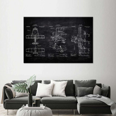 Aircraft Blueprint Canvas Print