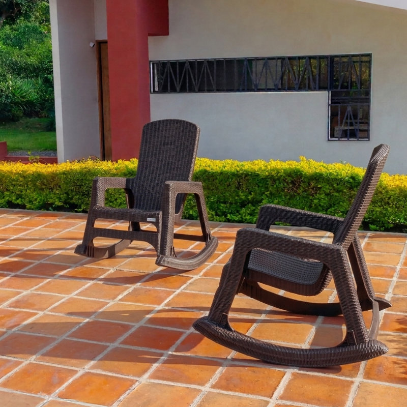 Chaise berçante en espresso, paquet de 2, Espresso