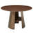 47.25 Inch Round Dining Table, Retro Style, Brushed Texture, Suitable For 4-6 People, MDF Tabletop, Metal Frame, Walnut Wood, Bronze Color.