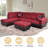 3-Piece Flannel  Sectional Sofa-749976318-749976313