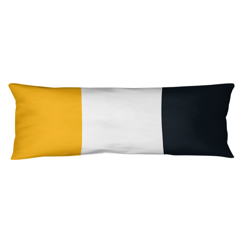 Oreiller pour le corps à rayures en polyester / polyester, Jaune/blanc/noir, New York Big Football