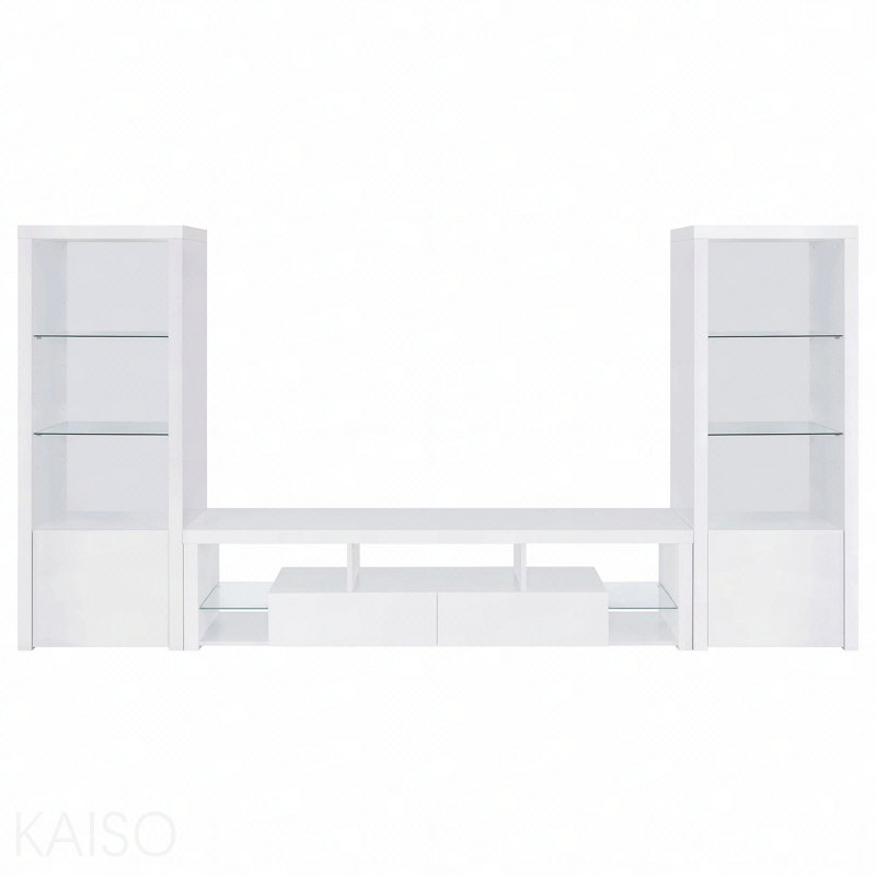 Meuble télé 3 pièces blanc ultrabrillant