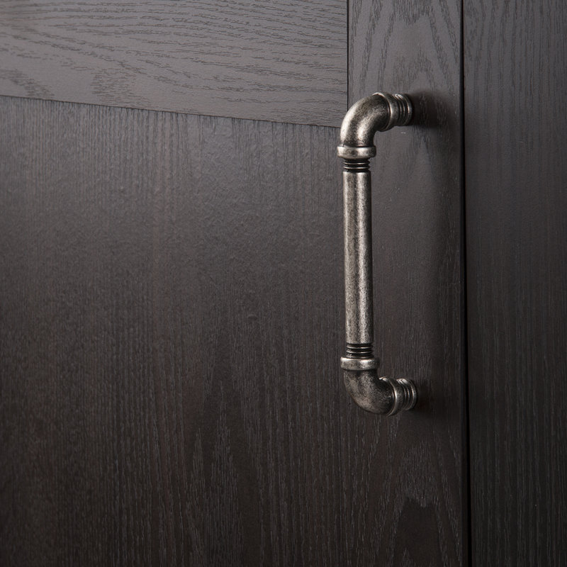 Pipeline Kitchen Cabinet Handles, Solid Core Drawer Pulls for Cabinet Doors, 5-1/16" (128mm), Black Nickel Vibed