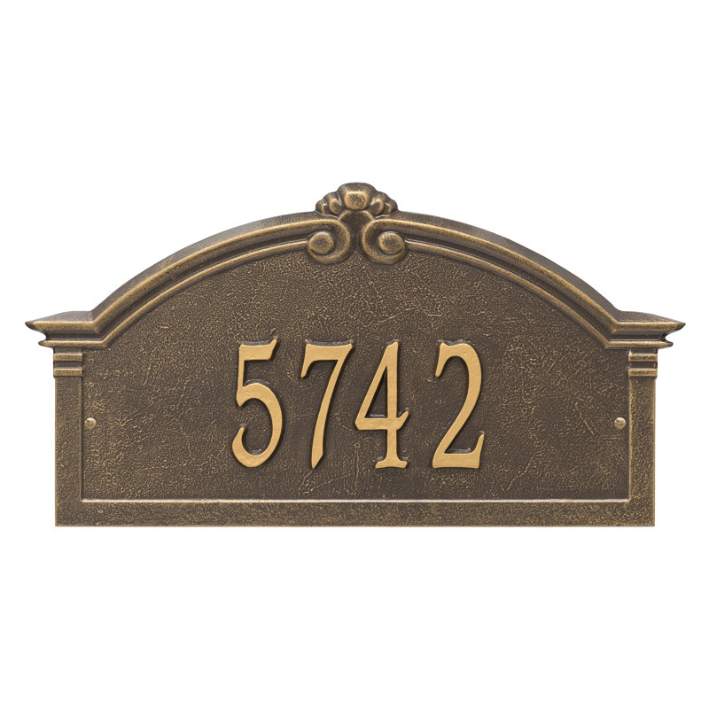Plaque d'adresse murale sur 1 ligne Roselyn, Bronze/Doré, Oui