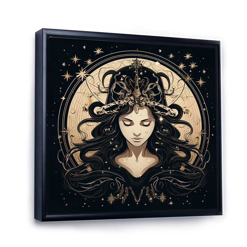 Astrologique Stargazer II, Cadre flottant noir, H 16 po x l 16 po x P 1 po