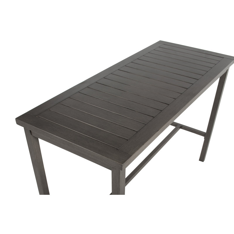Club Aluminum Outdoor Bar Table, Slate Gray