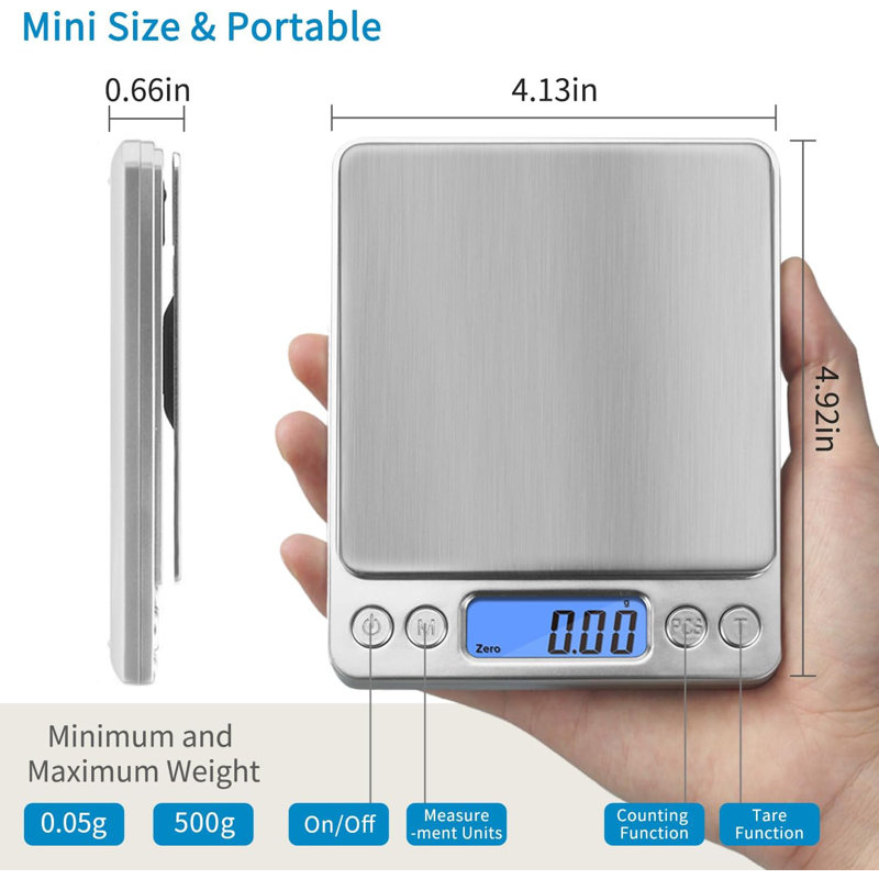 Digital Gram Food Scale 500g 0.01g High Precision Kitchen Scale Multifunctional