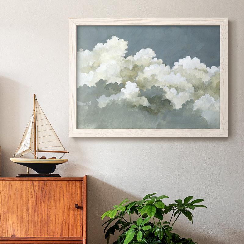 «Big Clouds III», peinture sur toile encadrée, H 26 po x l 38 po x P 1,5 po, Blanc