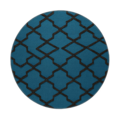 Trellis Blue Indoor and Outdoor Area Rug