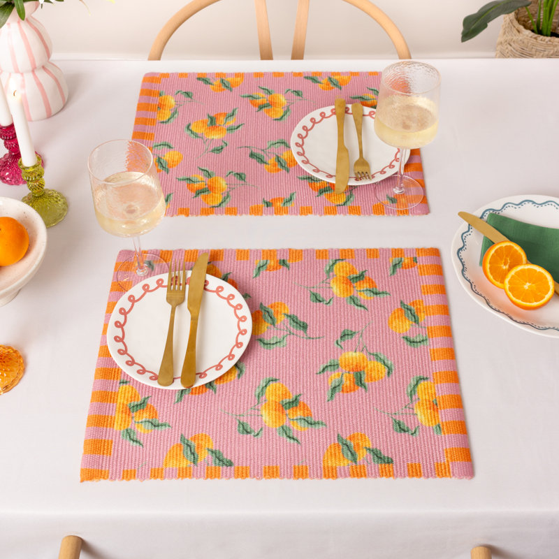 Polyester Blend Abstract Rectangle Placemant