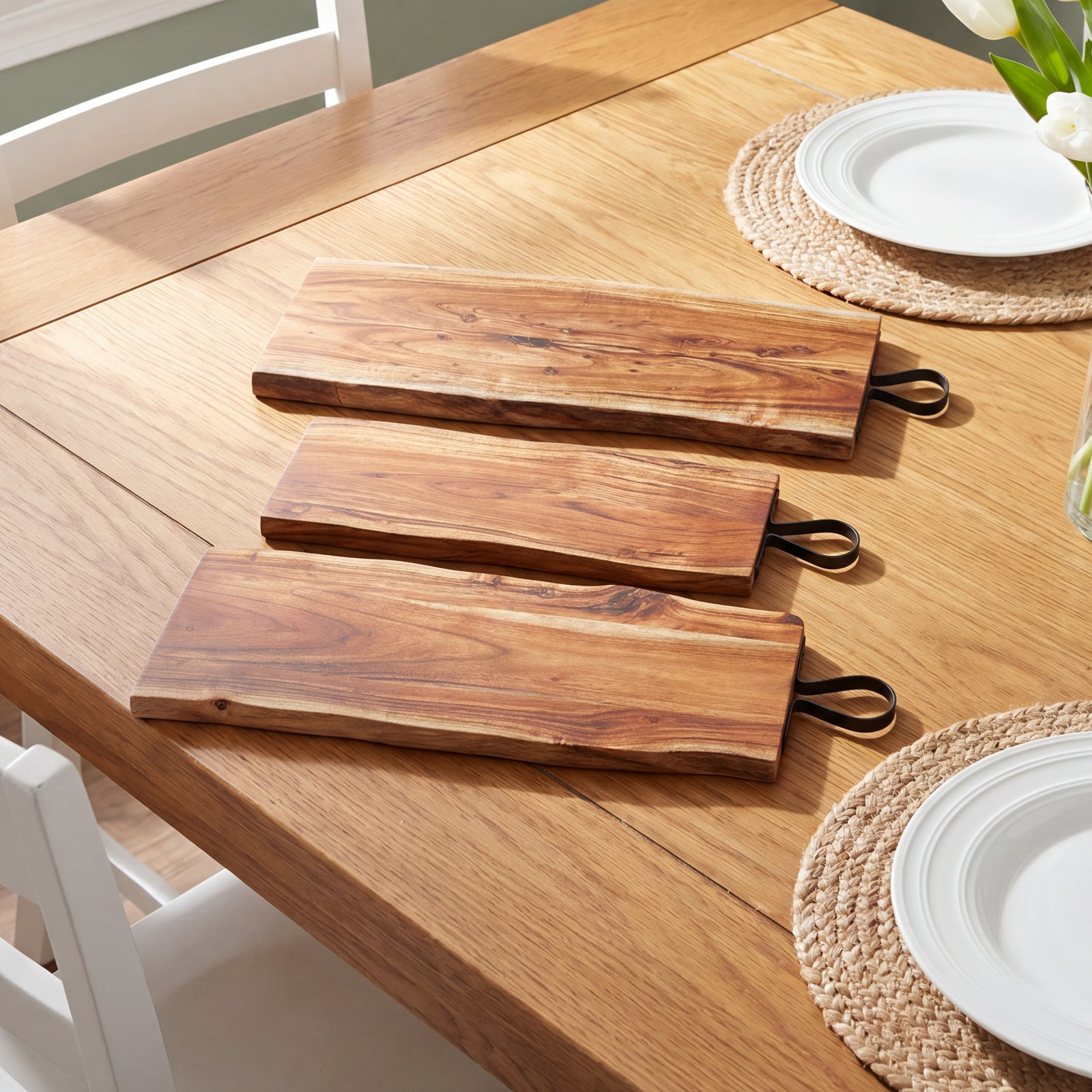 Serving Board Set with Iron Handles