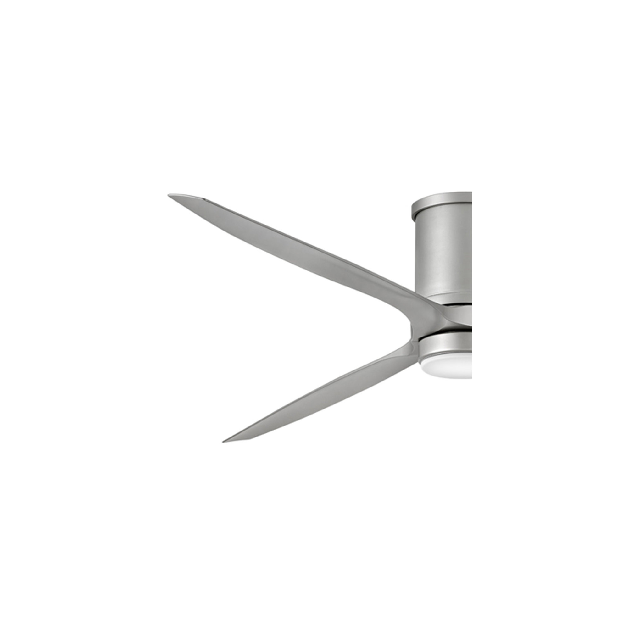 Hover 72-in Indoor/Outdoor Flush Mount Smart Ceiling Fan with Integrated LED + Remote, Brushed Nickel