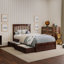 Lit plateforme en bois massif avec pied de lit et tiroirs sous le lit Asparas-1420412592-1420412593