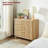 Large Fluted Nightstand With 3 Drawer, Mid Century Modern Small Dresser For Bedroom, Natural Oak