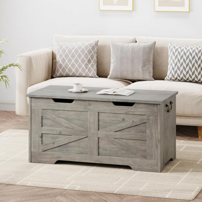 Wooden Toy Chest,39.4" Storage Bench With Safety Hinge, Entryway Bench Supprots 350 Lb,Large Toy Box by August Grove