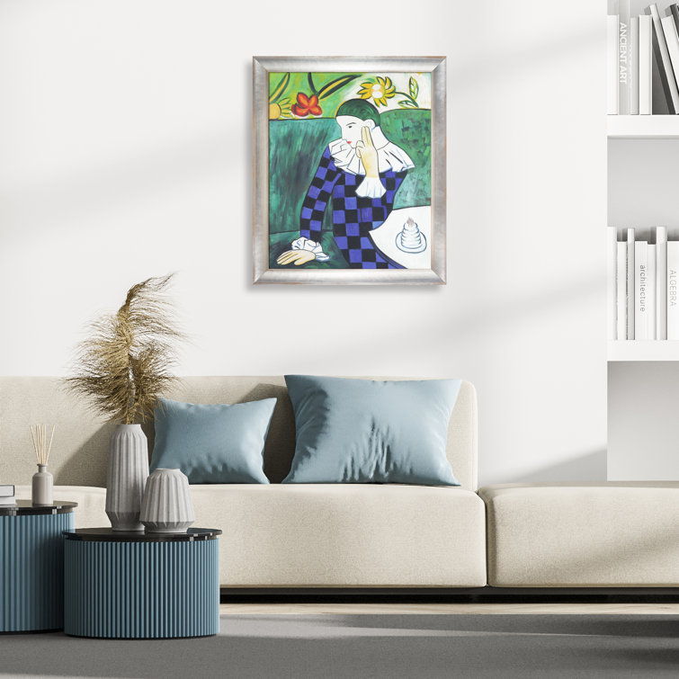 Vault W Artwork Harlequin Leaning On His Elbow Framed On Canvas by ...