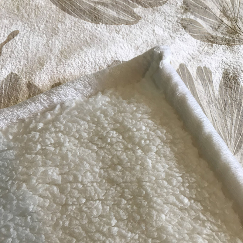 Throw Blanket, 51" W x 60" L, Floral/Abstract, Tan/Gray