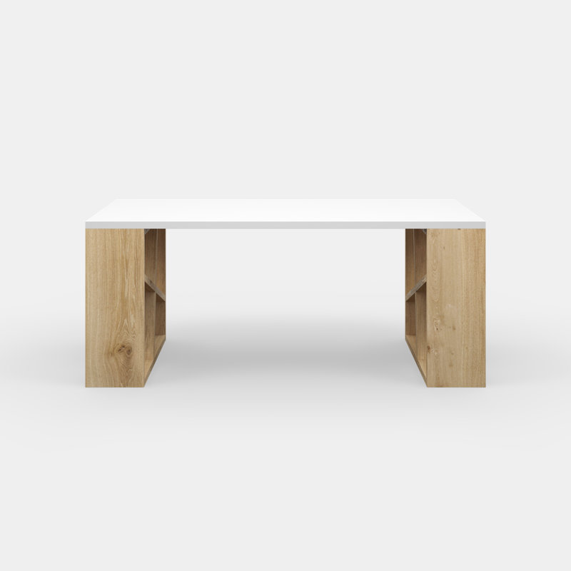 Yareli Single Coffee Table, White/Oak