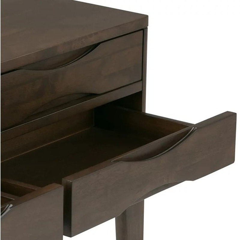 Harper 40" Walnut Brown Solid Wood Hallway Console Table with Storage