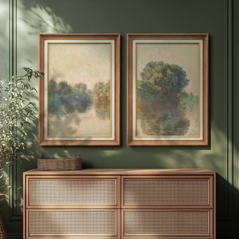 Ensemble de 2 œuvres d'art encadrées de qualité supérieure sur toile de qualité supérieure avec cadre de 26 po x 36 po