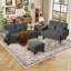 Ensemble de canapé modulaire 3 pièces avec causeuse et repose-pieds-942369914