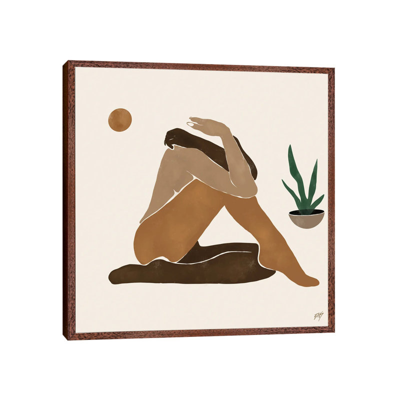 Figure I by Bria Nicole - Print on Canvas, 45.72 cm H x 45.72 cm W, Classic Brown Wood Framed Canvas