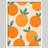 Modern Orange Fruit Framed Wall Art - Minimalist Citrus Pattern Print for Kitchen or Contemporary Home Decor-119347222-119347225