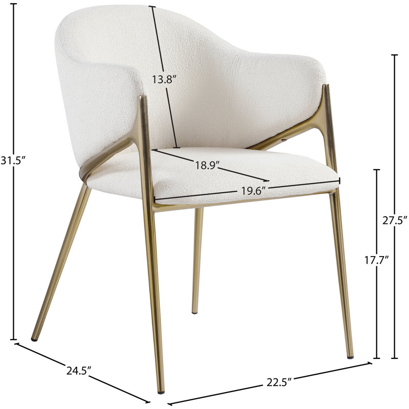 Chaise Nial, Tissu crème bouclé