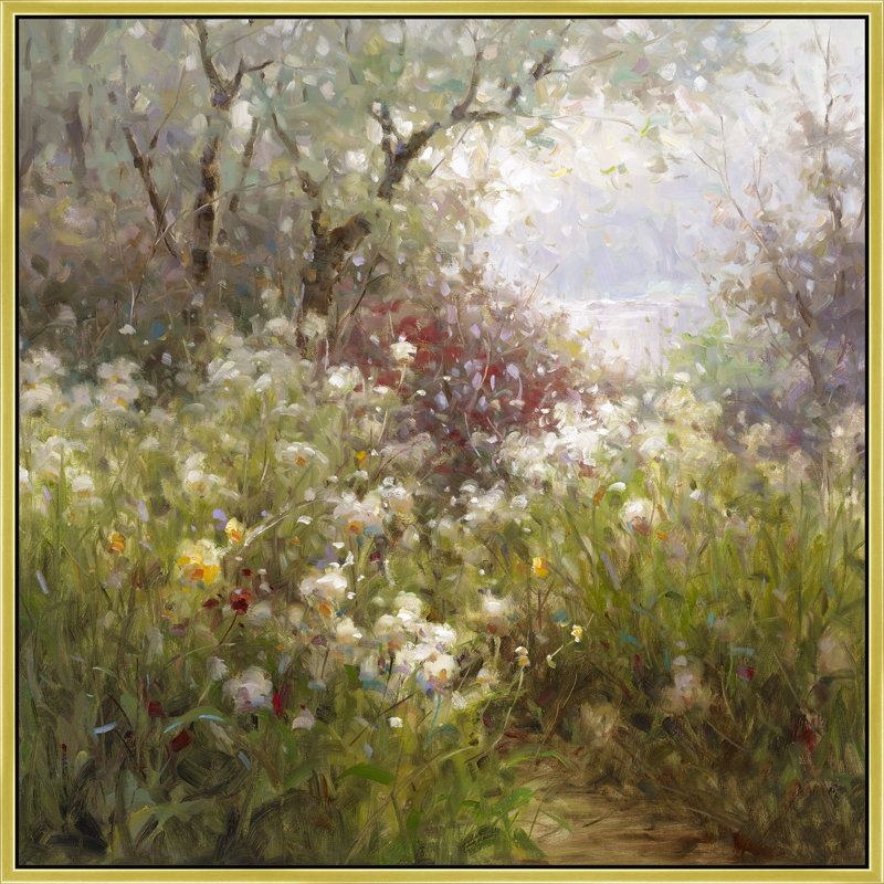 Misty Garden Glow Print, 26" H x 26" W, Gold