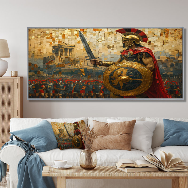 Barry - art mural armée, H 34 po x l 44 po x P 1,5 po, Toile encadrée noire simple