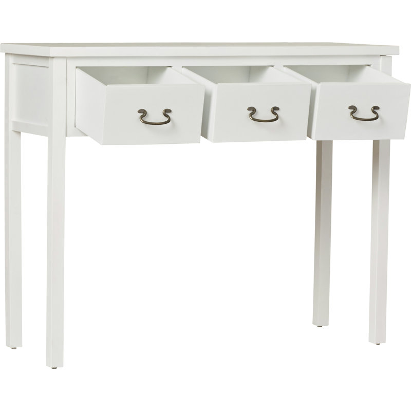 Behrendt 100.01cm Solid Wood Top Console Table, White