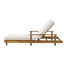Chaise longue d'extérieur en bois d'acacia Metairie avec dossier et coussin réglables à 3 positions