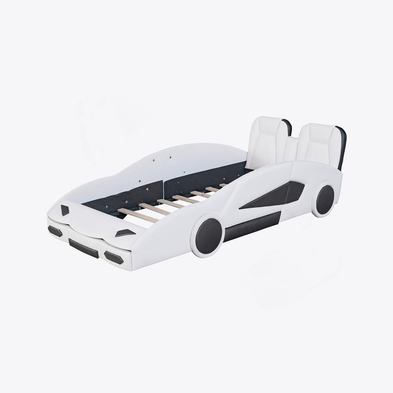 Lit plateforme avec roulettes Race, Blanc