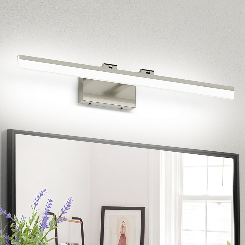 Éclairage pour meuble-lavabo de salle de bain 1 lumière DEL à intensité variable 18W, 31,5 po de largeur, Nickel, 5500 Kelvin