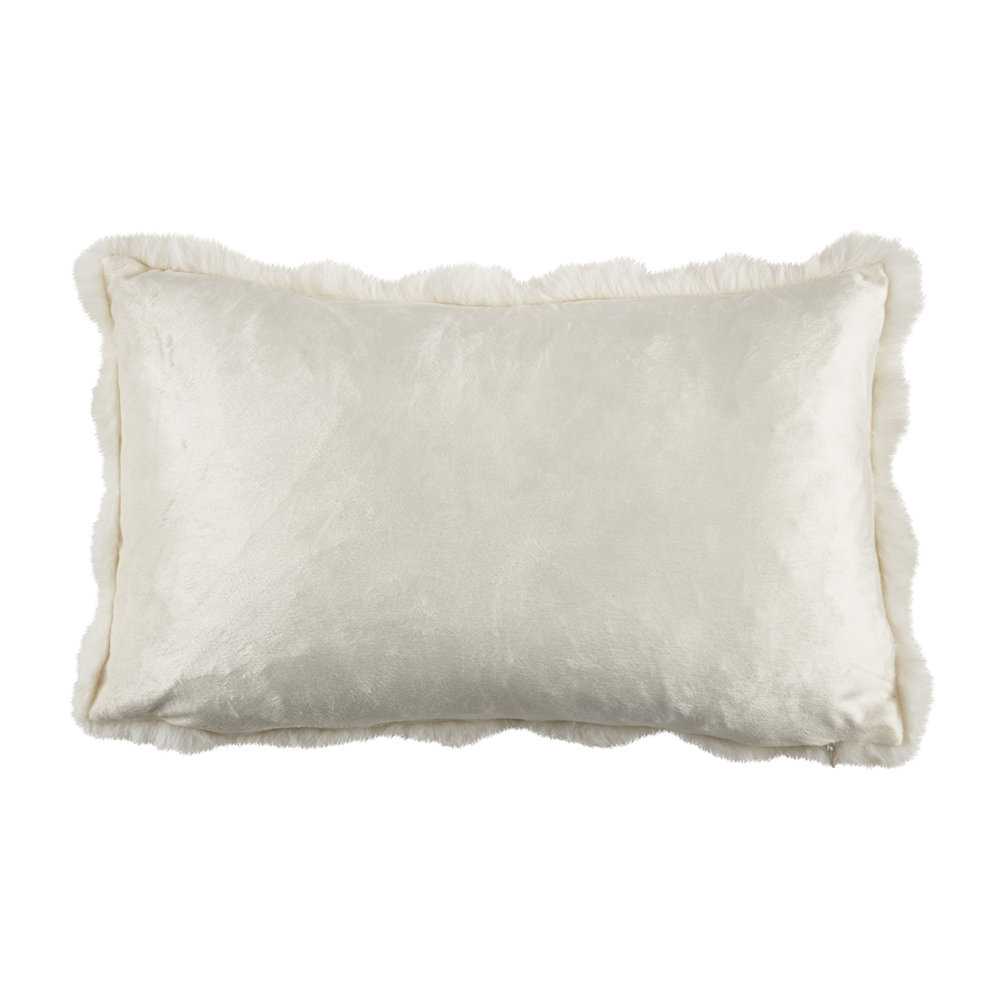 Pillow Cover, Ivory, Rectangle 12" H x 20" W, Polyester