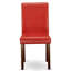 Chaises de salle à manger Abbott Parsons - Chaises rembourrées en similicuir rouge Firebrick, ensemble de 2, acajou-1224577733-1224577598