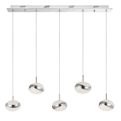 Delano 5 - Light Chrome LED Kitchen Island Pendant